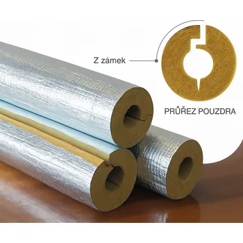 Fadopex Izolační pouzdro na potrubí s AL polepem tl. izolace 100 mm délka 1 metr 49 mm (ks) - množstevní sleva při odběru nad 10 000 Kč