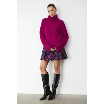 Pánský svetr Svetr z merino vlny Medicine růžová barva, s golfem RW25-SWD812 43X, vel. M