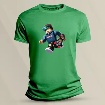 Dětské tričko s potiskem Roblox modrý velikost 104 (3-4 roky) Zelená