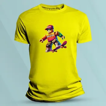 Dětská móda Bavlněné dětské tričko Roblox pro kluky Žlutá velikost 116 (5-6 let)