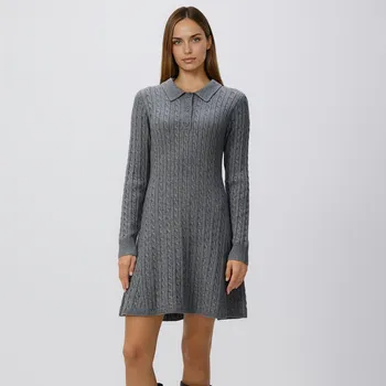 Dámské šaty Reserved - Žerzejové mini šaty - středně šedá - 435HI-85M - 435HI-85M-M