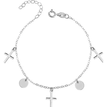 Náramek Atreya Stříbrný náramek Round & Crosses