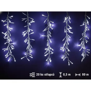 Vánoční světelná dekorace Sada LED řetězů SNOW s efektem padajícího sněhu, délka 80 m