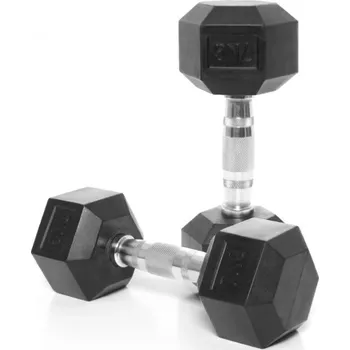 Jednoruční činka pogumovaná TRINFIT HEXA 7 kg