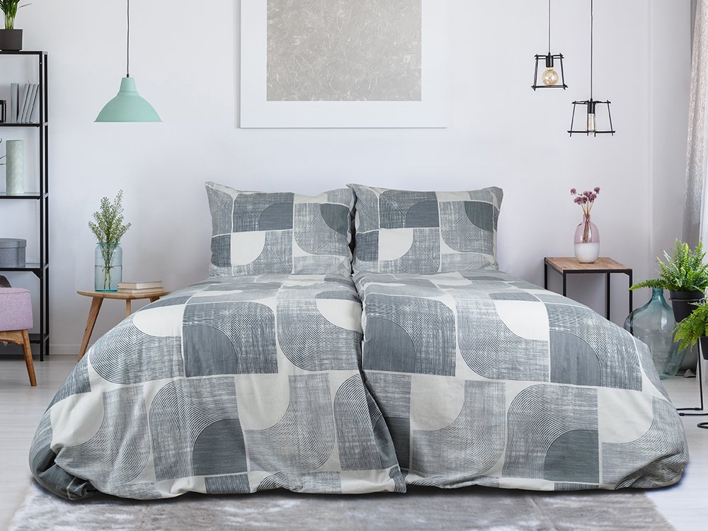 B.E.S. - Petrovice, s.r.o. Bavlněné flanelové povlečení české výroby - Nordic Grey