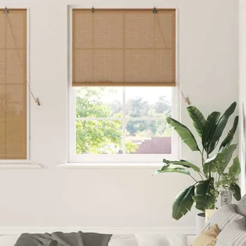 Roleta Roleta se záclonami Hnědá 100 x 160 cm bambus IM_42006852