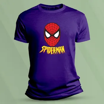 Chlapecké oblečení Bavlněné dětské tričko Spider-Man s napisem velikost 116 (5-6 let) Purpurová