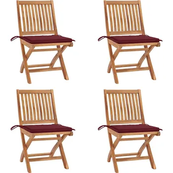 Skládací zahradní židle s poduškami 4 ks masivní teak IM_3072816