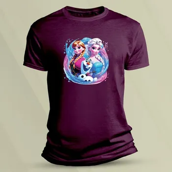 Dětské tričko s potiskem Ledové Království velikost 104 Vínová