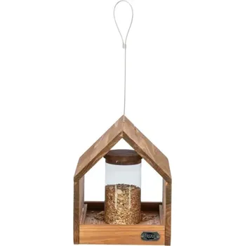 Krmítko pro ptáka TRIXIE NATURA venkovní krmítko závěsné, domek se silem, 20 × 24 × 20 cm, glazovaná borovice, hnědá