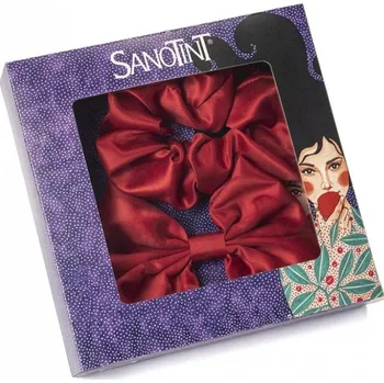 Sanotint červená gumička do vlasů a mašle na sponce, 1 + 1 ks