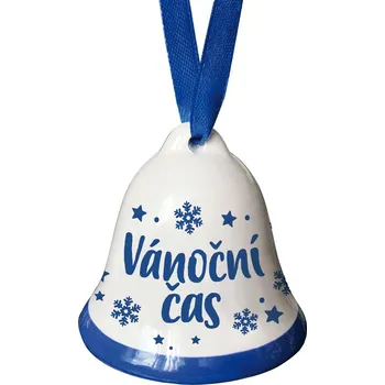 Bytová dekorace Nekupto Vánoční zvonek s potiskem - Vánoční čas
