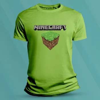 Chlapecké tričko Dětské bavlněné tričko Minecraft kostka velikost S Lime