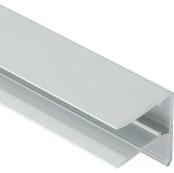 Stavební profil Covestro Ukončovací lišta ALU-U elox (s okapničkou) 6 mm Ukončovací U profil na tl. 6mm s prodlouženou hranou z hliníku "DU" Barva: elox stříbrný, Délka: 6400, Síla desky: pro sílu PC 6 | cena za bm