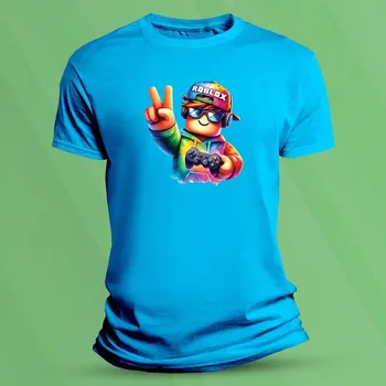 Chlapecké tričko Dětské bavlněné tričko Roblox s ovladačem velikost 116 Azurová