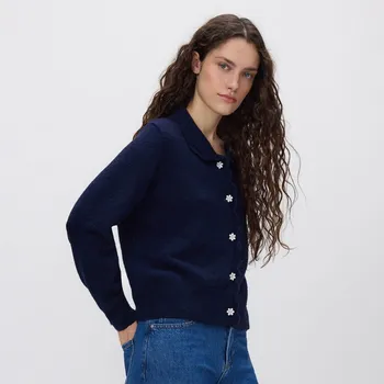 Dámský svetr Reserved - Kardigan s ozdobnými knoflíky - tmavomodrá - 467HI-59X - 467HI-59X-L