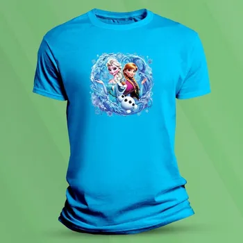 Chlapecké tričko Bavlněné dětské tričko Frozen Elza a Anna velikost 116 Azurová