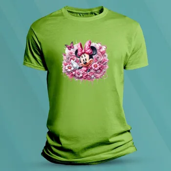 Chlapecké oblečení Dětské tričko s potiskem Květinová Minnie velikost M Lime