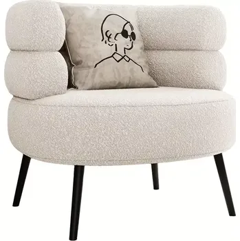 Křeslo Křeslo relaxační, akcentní, nohy tmavé, látka krémová, PETIN