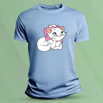 Chlapecké tričko Dětské tričko s potiskem Kočička Marie Nebesky modrá velikost 128