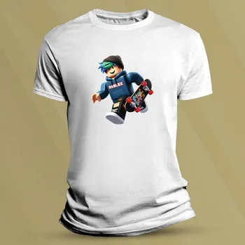 Chlapecké tričko Dětské tričko s potiskem Roblox modrý Bílá velikost M