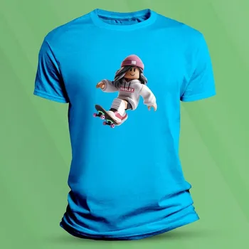 Chlapecké tričko Dětské bavlněné tričko Roblox pro holky velikost 140 Azurová