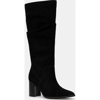 Dámské kozačky Semišové boty Medicine černá barva, na podpatku RW25-OBD306 99X, EUR 36