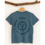 Dětské tričko s krátkým rukávem - Jsem jako beránek Modré tričko, vel. 104/110