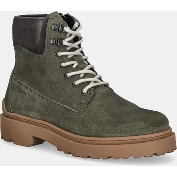 Pánské tenisky Vysoké kožené boty Tommy Jeans TJM LACE UP BOOT SUEDE EM0EM01642 zelená 91X, EUR 42