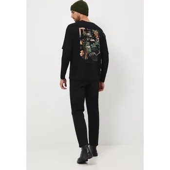 Pánské tričko Bavlněné tričko s dlouhým rukávem Medicine RW25-BUM903 černá 99X, vel. S