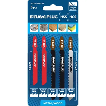 Pilový plátek Rawlplug Sada 5 pilových listů pro přímočarou pilu | cena za bal