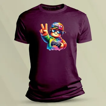 Dětské bavlněné tričko Roblox s ovladačem velikost 140 Vínová