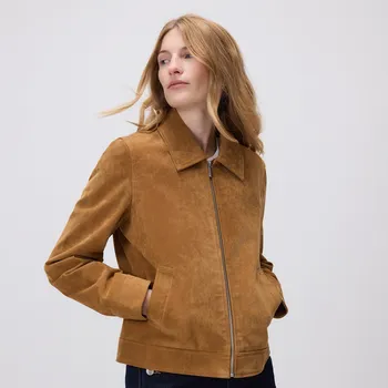 Reserved - Kožená bunda - jantarová - VZ749-18X - VZ749-18X-L