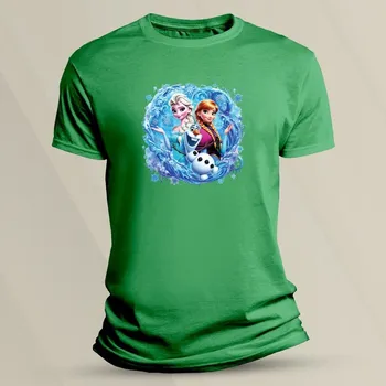 Chlapecké tričko Bavlněné dětské tričko Frozen Elza a Anna velikost 104 Zelená