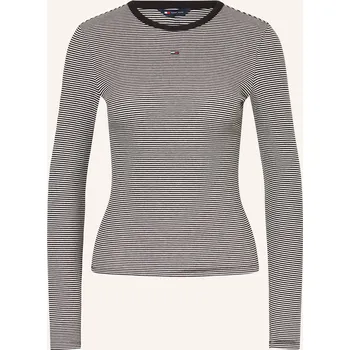 Tommy Jeans Dámské Tričko S Dlouhým Rukávem, černá / bílá, 38