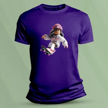 Chlapecké oblečení Dětské bavlněné tričko Roblox pro holky velikost 104 (3-4 roky) Purpurová