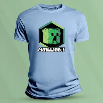 Chlapecké tričko Bavlněné dětské tričko Minecraft Movie Nebesky modrá velikost S