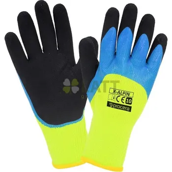Pracovní oblečení Ochranné zateplené latexové rukavice Procera X-ALPIN vel.9 / L