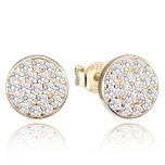 1057 MINET Pozlacené stříbrné náušnice se zirkony