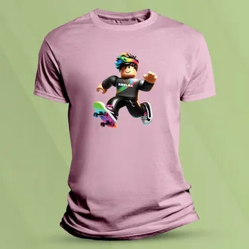Chlapecké tričko Dětské tričko s potiskem Roblox barevný skejťak Růžová velikost 140