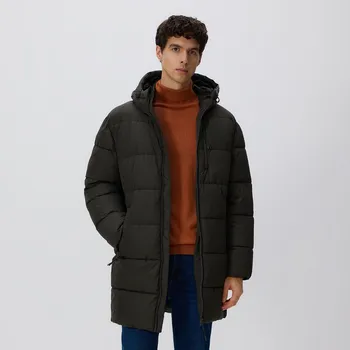 Dámský kabát Reserved - Prošívaný kabát s kapucí - hnědozelená - PK238-78X - PK238-78X-XXL