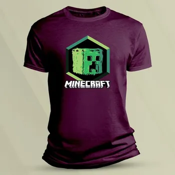 Bavlněné dětské tričko Minecraft Movie velikost 128 (7-8 let) Vínová