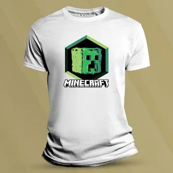 Chlapecké tričko Bavlněné dětské tričko Minecraft Movie Bílá velikost L