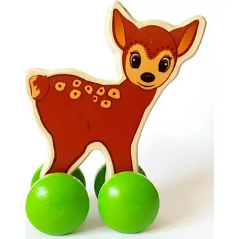 Dřevěná hračka Hess Jelen na kolečkách