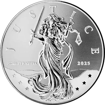 Sběratelství Stříbrná investiční mince Niue Lady Justice 1 Oz 2025