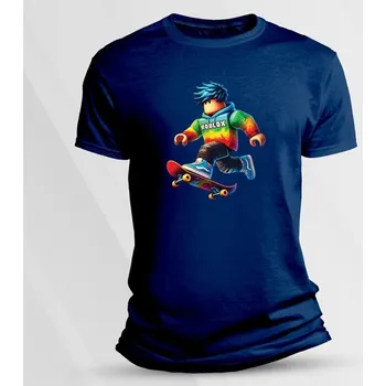 Chlapecké tričko Dětské bavlněné tričko Roblox na skejtu velikost 116 Námořnická modrá