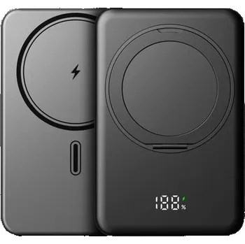 Powerbanka UltraThin MagSafe Powerbanka 10000 mAh s otočným stojánkem, PD20W + 15W bezdrátově, černá