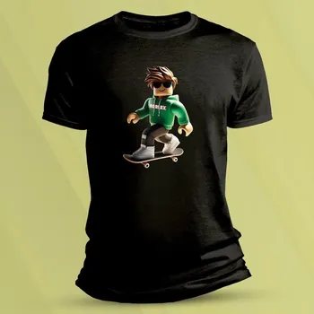 Bavlněné dětské tričko Roblox skejťak 4 Černá velikost 116 (5-6 let)