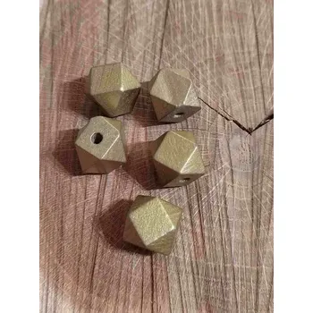 Korálek Dřevěné korálky metalické 15x20 mm 5 ks barva zlatá