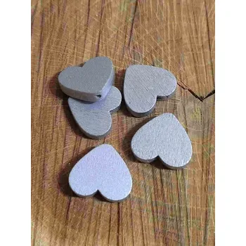 Korálek Dřevěné korálky srdce metalické 21x23 mm 5 ks barva stříbrné
